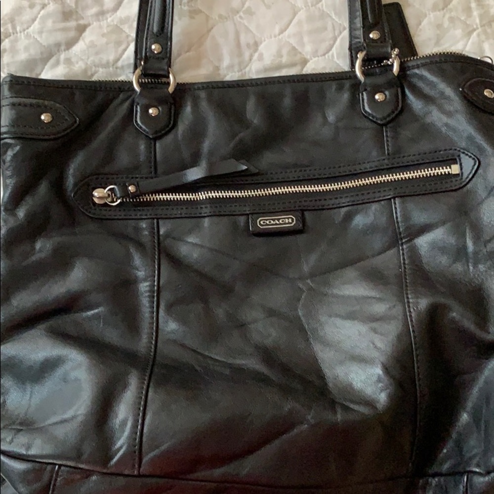 Big black coach purse